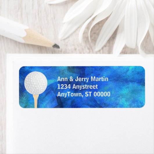 ゴルファー住所 シールゴルフボールブルー及びホワイト ラベル (インサイチュ)