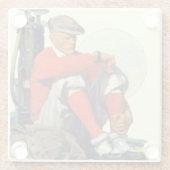 ゴルファー保待ち ガラスコースター (裏面)