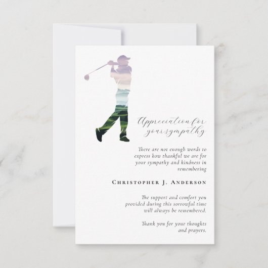 ゴルファー写真悔やみや弔慰葬儀記念館 サンキューカード (正面)
