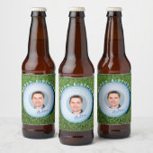 ゴルファー写真署名入りゴルフボール誕生日 ビールラベル (ボトル)