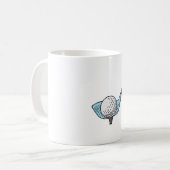 ゴルファー名の付いたゴルフボールをティーにしたゴルフクラブ コーヒーマグカップ (正面左)