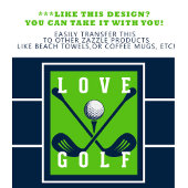ゴルファー名ゴルフモノグラムモダンスポーツブルーグリーン ゴルフタオル