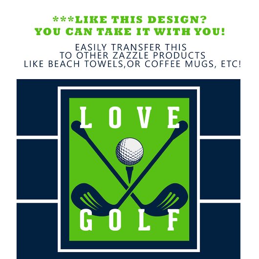 ゴルファー名ゴルフモノグラムモダンスポーツブルーグリーン ゴルフタオル