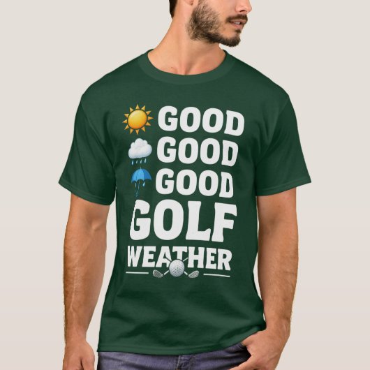 ゴルファー向けのゴルフ天気予報 Tシャツ (正面)