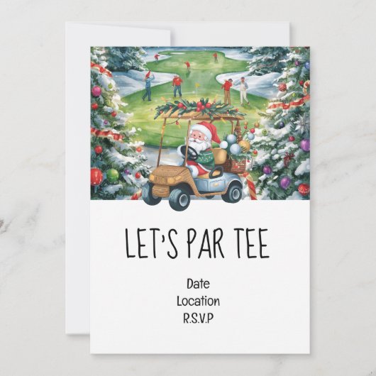 ゴルファー向けクリスマスパーティーのご案内 Let's Par tee Christmas 招待状 (正面)