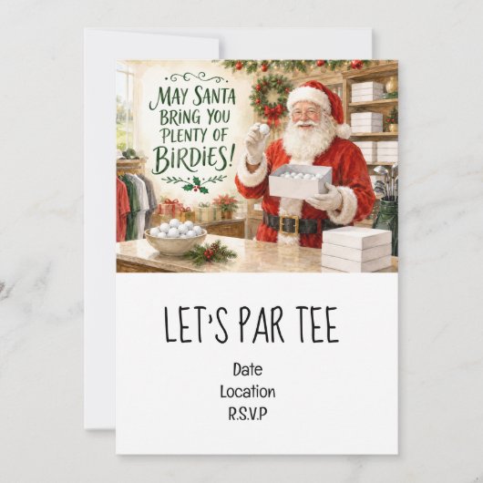 ゴルファー向けクリスマスパーティーのゴルフLet's Par tee 招待状 (正面)