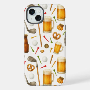 ゴルファー向けゴルフとビール iPhone 15 PLUSケース