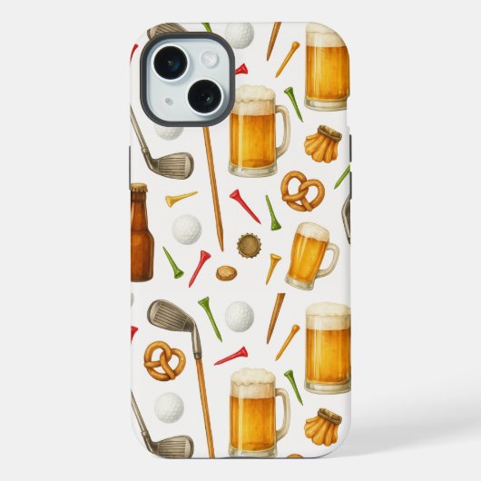 ゴルファー向けゴルフとビール iPhoneケース (裏面)