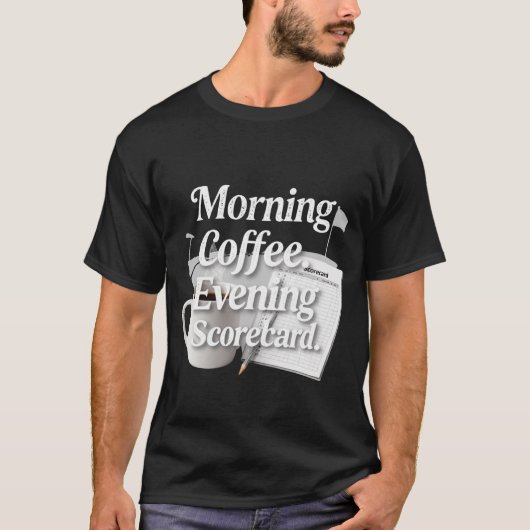 ゴルファー向けゴルフ＆コーヒースコアカード Tシャツ (正面)