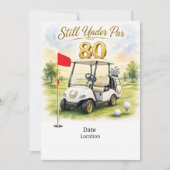 ゴルファー向け80歳の誕生日Save the Date 招待状 (正面)