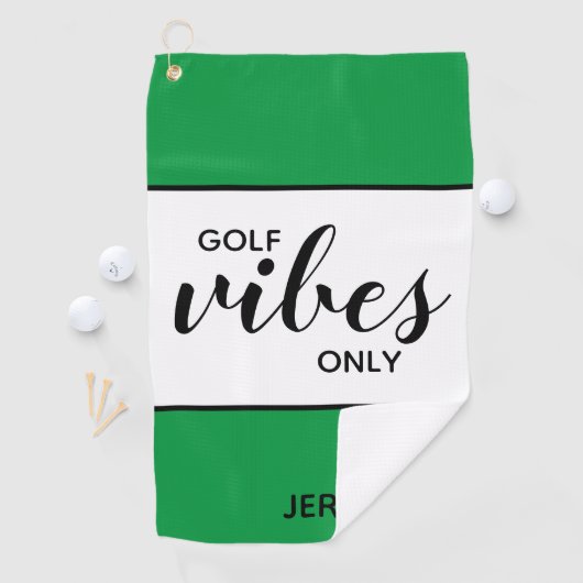 ゴルファー引用文ゴルフビーズオンリーグリーンパーソナライズされた ゴルフタオル (インサイチュ)