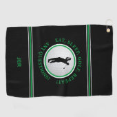 ゴルファー引用文男性スポーツプロゴルフボールブラックグリーン ゴルフタオル (横)