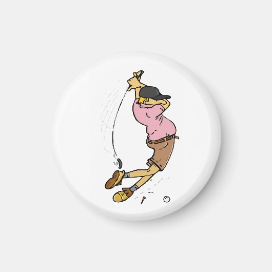 ゴルファー恋しく思のボール マグネット (正面)