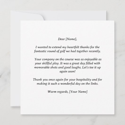ゴルファー感謝していが心から素晴らし感じた サンキューカード (裏面)