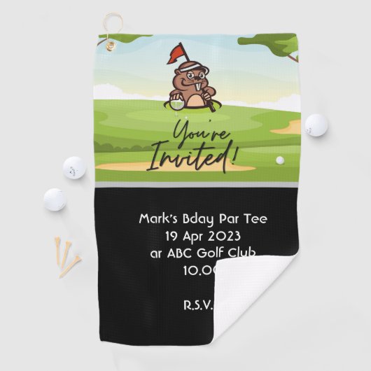 ゴルファー招待されました用ゴルフパーティの招待状 ゴルフタオル (インサイチュ)