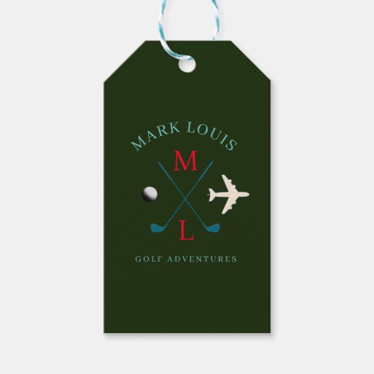 ゴルファー旅行バッグラベル ギフトタグ (正面)