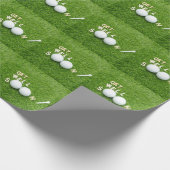 ゴルファー早くゴルフボールを手に入れ、グリーンでティーを取る ラッピングペーパー (角)