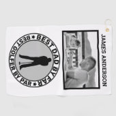 ゴルファー最高のパパBy Par Photo Name パーソナライズされた Gol ゴルフタオル (横)