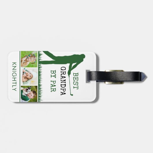 ゴルファー最高のGRANDPA BY PAR 3写真パーソナライズされた ラゲッジタグ (裏面横)