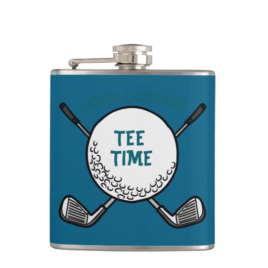 ゴルファー液体勇気「Tee Time」 フラスク (正面)