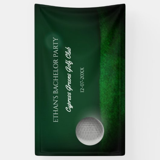 ゴルファー独身パーティー - グリーンゴルフボール - ゴルフ 横断幕 (縦)