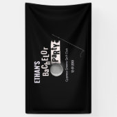 ゴルファー独身パーティー ゴルフ旅行 クラシックホワイト 横断幕 (縦)