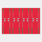 ゴルファー用のボールとアイロンを備えたゴルフクリスマス ラッピングペーパーシート (正面3)