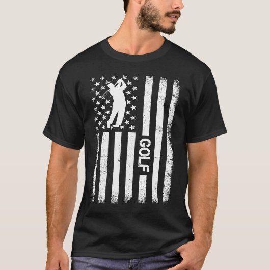 ゴルファー用アメリカ国旗のゴルフ Tシャツ (正面)