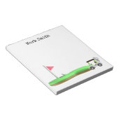 ゴルファー用ゴルフカート付きゴルフ場 ノートパッド (アングル)