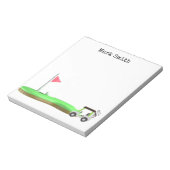 ゴルファー用ゴルフカート付きゴルフ場 ノートパッド (回転)