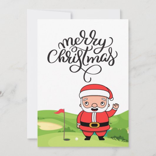 ゴルファー用ゴルフコースのゴルフクリスマス シーズンカード (正面)