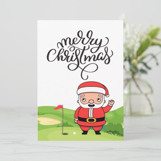 ゴルファー用ゴルフコースのゴルフクリスマス シーズンカード (スタンド正面)
