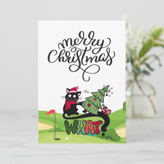 ゴルファー用ゴルフコースのゴルフクリスマス シーズンカード (スタンド正面)