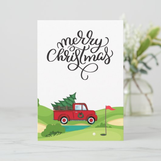 ゴルファー用ゴルフコースのゴルフクリスマス シーズンカード (スタンド正面)