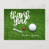 ゴルファー用ゴルフサンキューカード結婚ー ポストカード (正面)