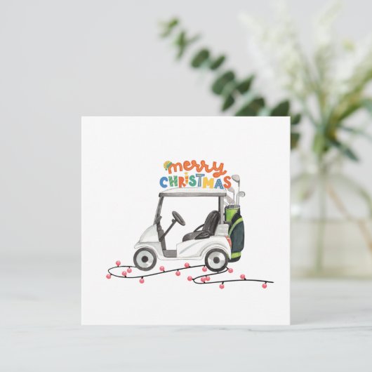 ゴルファー用ゴルフバッグカートと一緒にクリスマスをお祝い！ H シーズンカード (スタンド正面)