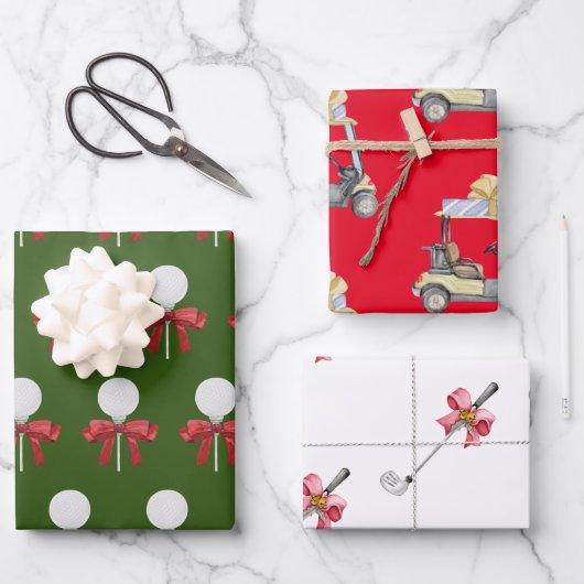 ゴルファー用ゴルフボールカートアイロン ラッピングペーパーシート (正面)