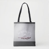 ゴルファー用ゴルフボールグレー及び白かわいいバッグ トートバッグ (正面)