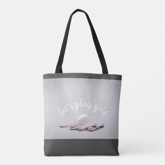 ゴルファー用ゴルフボールグレー及び白かわいいバッグ トートバッグ (裏面)