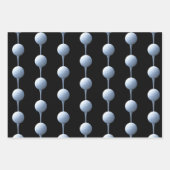 ゴルファー用ゴルフボールデザインのトリオ ラッピングペーパーシート (正面2)