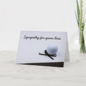 ゴルファー用ゴルフボールブラックリボンのコンドレンスカード カード (正面)