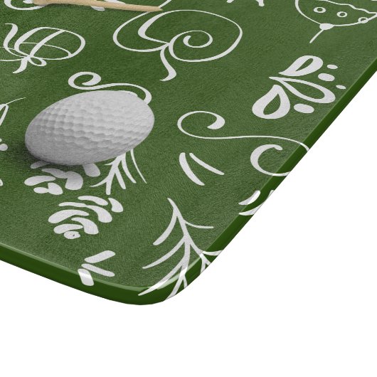 ゴルファー用ゴルフボール付きゴルフクリスマス カッティングボード (角)