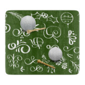 ゴルファー用ゴルフボール付きゴルフクリスマス カッティングボード (正面)