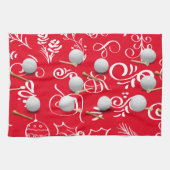 ゴルファー用ゴルフボール付きゴルフクリスマス キッチンタオル (横)