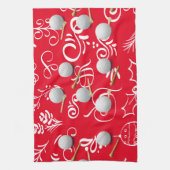 ゴルファー用ゴルフボール付きゴルフクリスマス キッチンタオル (縦)