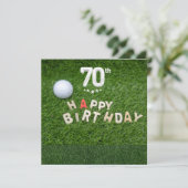 ゴルファー用ゴルフボール付きゴルフ70誕生日 カード (スタンド正面)