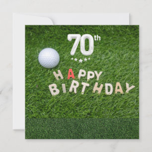 ゴルファー用ゴルフボール付きゴルフ70誕生日 カード