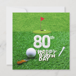 ゴルファー用ゴルフボール付きゴルフ80誕生日 カード