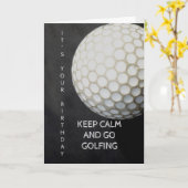 ゴルファー用ゴルフボール誕生日カード カード (黄色い花)