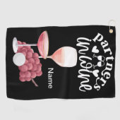 ゴルファー用ゴルフ及びワインおもしろいことわざ引用文 ゴルフタオル (横)